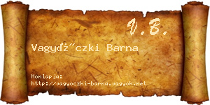 Vagyóczki Barna névjegykártya