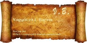Vagyóczki Barna névjegykártya